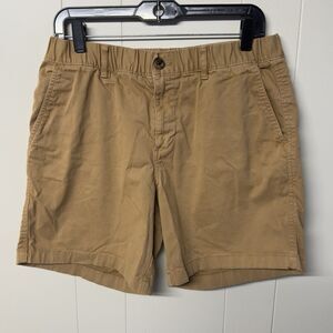 Bear Bottom Shorts Mens Large Brown 7" Elastic Waist Chino Casual Preppy Pockets